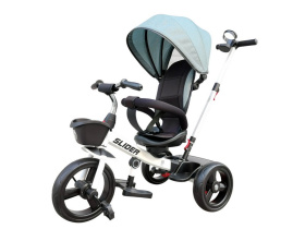 Велосипед трехколесный SLIDER, колёса EVA 12 и 10", фара, корзинка, сумочка