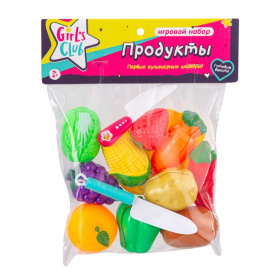 Набор "Продукты Girl's club" на липучках, 13 предметов Набор "Продукты Girl's club" на липучках, 13 предметов