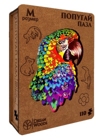 Пазл фигурный "Попугай" М, 110 деталей