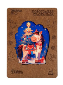 Пазл деревянный фигурный "Новогодняя сказка"
