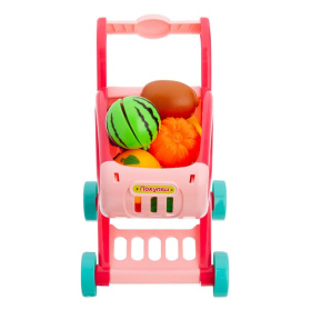 Набор "Продукты Girl's club" тележка (25*21*15,5 см), продукты на липучках, доска для резки