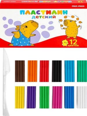 Пластилин 12 цв. 180г. стек,