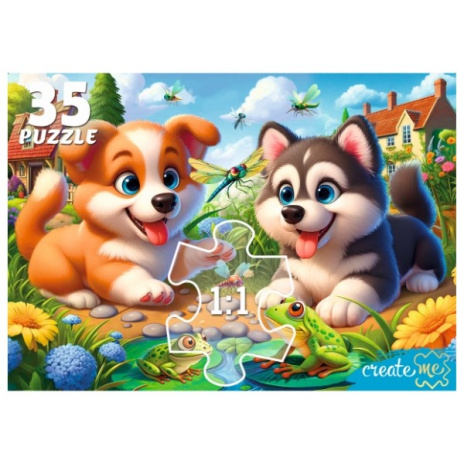 Макси-пазлы 35 элементов. ЩЕНКИ И ЛЯГУШКИ