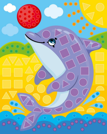 Набор для творчества. Аппликация для малышей "Дельфин" (EVA, стразы)европодвес Набор для творчества. Аппликация для малышей "Дельфин" (EVA, стразы)европодвес