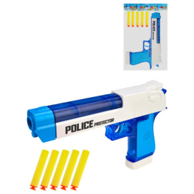 Пистолет (25х21х4,6см) пули мягкие 5 шт., в пакете