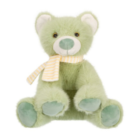 Мишка зеленый в шарфике, 19 см