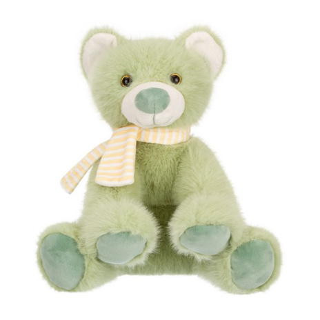 Мишка зеленый в шарфике, 19 см