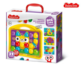 Мозаика для малышей в чемодане " Котик " d4.5/32 эл Baby Toys
