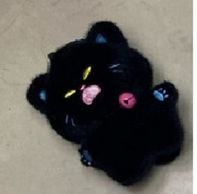 Котик черный, 12 см