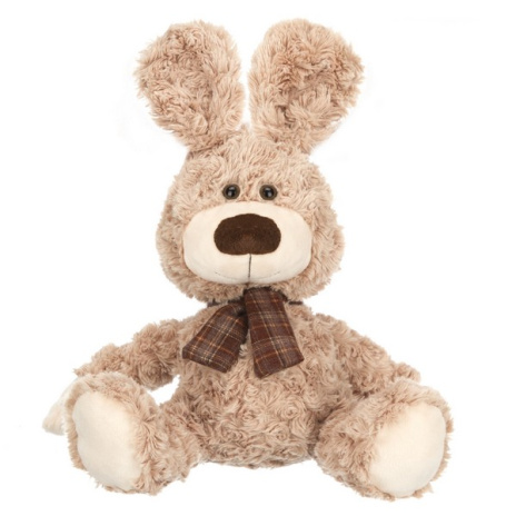 Зайчик с коричневым шарфиком, 25 см