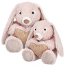 Заяц нежно-розовый с сердцем, 25 см