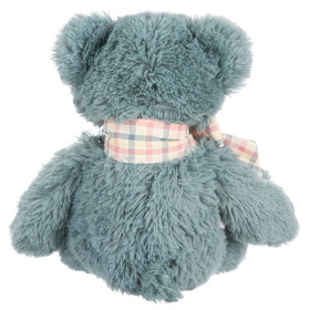 Мишка голубой с бантиком, 22 см