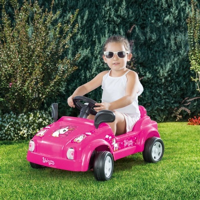 Игрушка "Машина педальная DOLU" Unicorn, клаксон, розовая