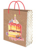 Пакет подарочный из крафт-бумаги 26,4x32,7x13,6 см (craft L) Тортик, 150 г (собс.разр)