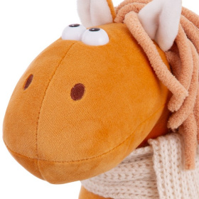 Игрушка мягконабивная ТМ "Relana" Конь рыжий в шарфике Энцо, 25 см Игрушка мягконабивная ТМ "Relana" Конь рыжий в шарфике Энцо, 25 см