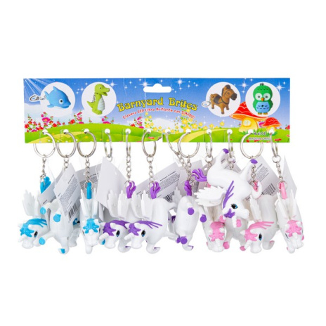 Брелок "Единорог" (12 шт. в наборе) со светом и звуком