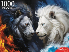 Пазлы 1000 элементов "Черный и белый лев"