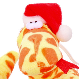 Мягкая Игрушка RELANA, Змейка оранжево - желтая в красном колпаке, 30 см Мягкая Игрушка RELANA, Змейка оранжево - желтая в красном колпаке, 30 см