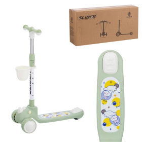 Самокат трехколесный Slider, колеса светящиеся, руль складной