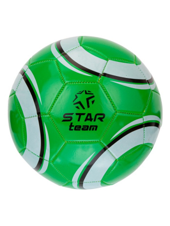 Мяч футбольный "STAR Team" PVC, 5 цв. в ассорт. (оранж. красн. зелен. желт. бел.), диаметр 22 см.. в/п 25*13*3 см