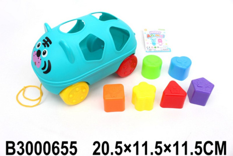 Каталка-сортер на веревочке, логические фигуры