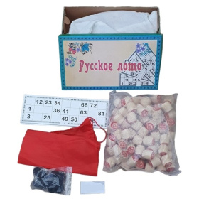 Игра настольная "Лото" с деревянными бочонками, в/к 24*13*8 см