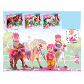 Набор "Конюшня", куколка, лошадка, аксессуары,3 вида в ассортименте