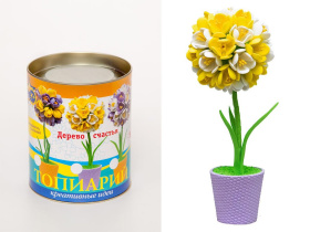 Набор для творчества топиарий малый "Крокусы" желтый/белый