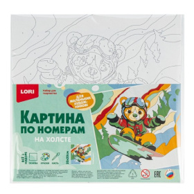 Картина по номерам на холсте 20*20 см "Сноубордист"