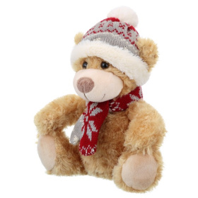 Мягкая Игрушка RELANA, Мишка в шапочке и шарфике, 20 см