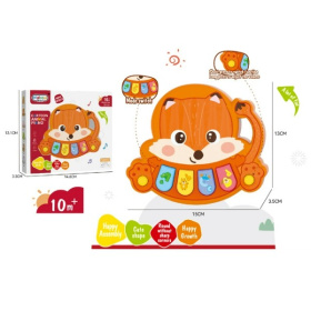 Пианино "Лисичка", звуки животных, мелодии, кнопки переключения режимов, размер: 15*3,5*13 см