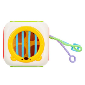 Центр развивающий Elefantino "Умный куб" 6в1, резиночки с разной текстурой, шестерёнки, сортер