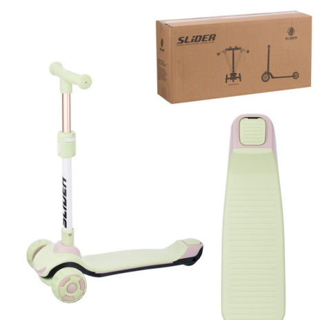 Самокат трехколесный Slider, колеса светящиеся, руль складной