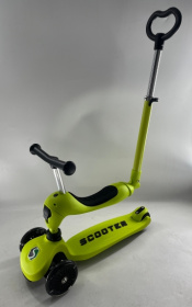 Самокат трансформер трехколесный с ручкой управления Самокат трансформер трехколесный с ручкой управления