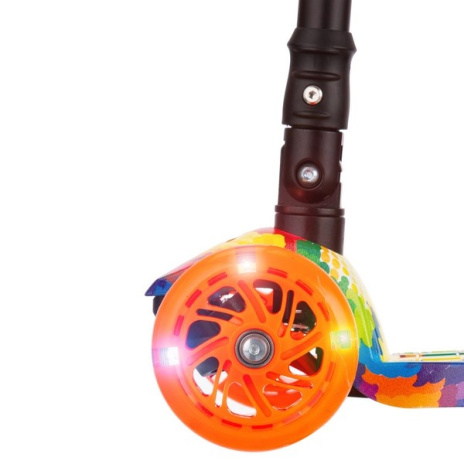 Самокат трехколесный складной, колеса PU со светом