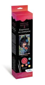 Картина для раскрашивания по номерам. ПАННО. Аниме. Huginn & Muninn. 30x50 см