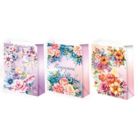 Пакет подарочный 22-31 лам.матовый микс (12 шт в наборе) Женская Микрос, в спайке