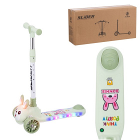 Самокат трехколесный Slider, колеса светящиеся, руль складной Самокат трехколесный Slider, колеса светящиеся, руль складной
