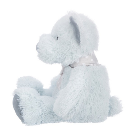 Мишка светло-мятный с бантиком, 19 см