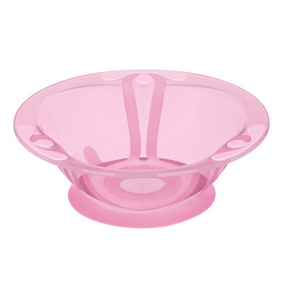 Тарелка детская глубокая на присосе 300 мл, цвет: розовый