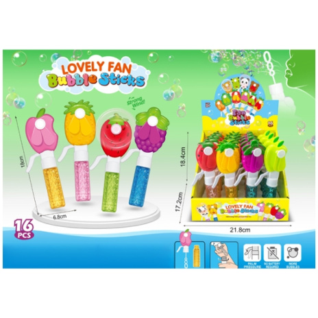 Пузыри мыльные "Фрукты" кратность продажи 16 шт.