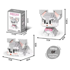 Конструктор "Щенок шнауцера" 440 деталей, 2 варианта сборки, размер: 7*8*5,5 см/7*7,5*7,5 см