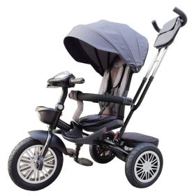 Велосипед трехколесный SLIDER, надувные колёса 12 и 10", фара, корзинка, сумочка