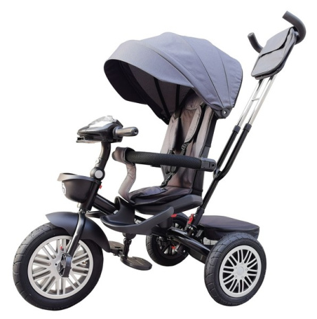 Велосипед трехколесный SLIDER, надувные колёса 12 и 10", фара, корзинка, сумочка