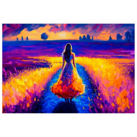 Алмаз. моз. (блест.) 17х22 см, на картоне, с част. заполн. (18цв) Прогулка по полю