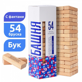 Настольная игра дженга с фантами «Башняс фантами» из 54 эл.