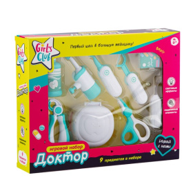 Набор Girl's club "Доктор", 9 предметов, одонтоскоп (свет), ирригатор (вода)