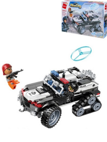 Конструктор пластик. Полицейский джип (237 дет., 2 фигурки, в коробке)