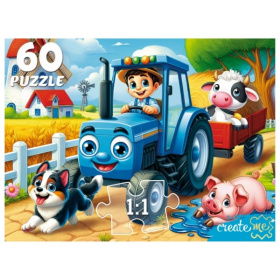 Пазлы 60 элементов. ВЕСЕЛЫЙ ТРАКТОР И КОМПАНИЯ