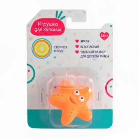 Игрушка для купания "Морская звездочка", размер 7,5*2,5*7,5 см, светится в воде Игрушка для купания "Морская звездочка", размер 7,5*2,5*7,5 см, светится в воде